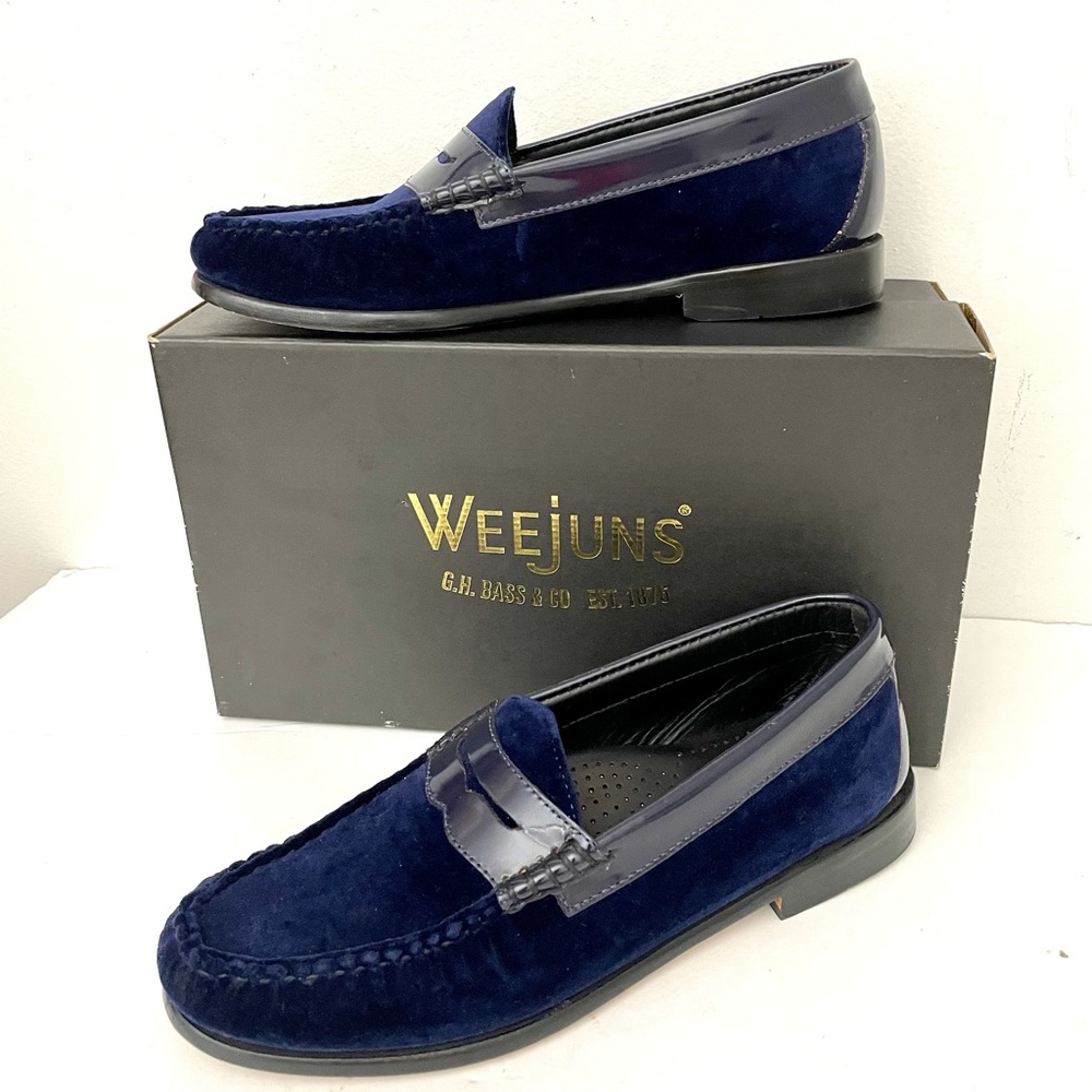 G.H.Bass Weejuns blue velvet loafers
